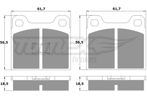 TOMEX BRAKES stabdžių trinkelių rinkinys, diskinis stabdys TX 10-161